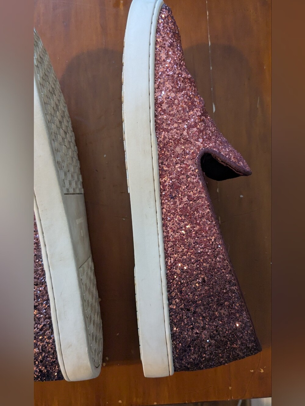 Birdies "The Swift" Rose Glitter Slip-On Comfort Sneakers Sz.10 - Picture 3 of 14